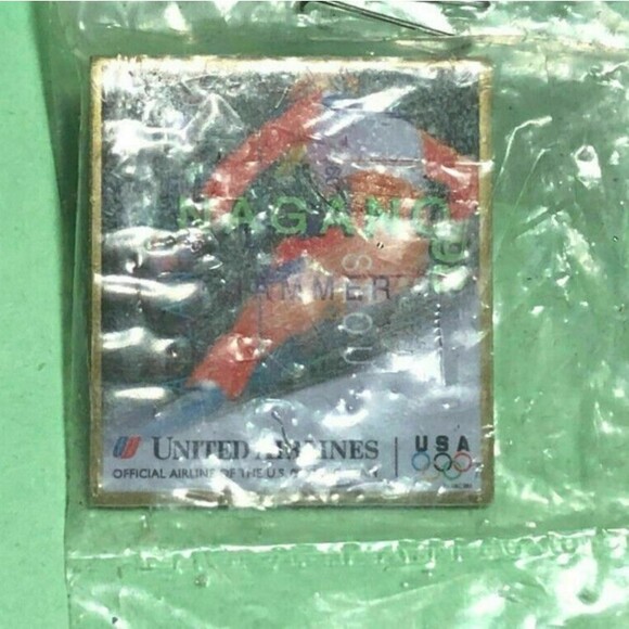1998 NAGANO Olympics  United Airlines  Skiing (1) pin - Picture 2 of 2